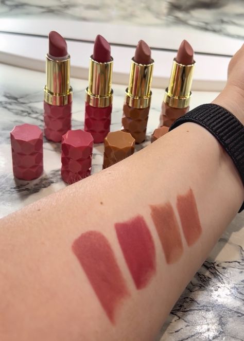 Milani Matte Lipstick, Milani Lipstick, Nude Lipstick Shades, Makeup Prices, Matte Lipsticks, Long Wear Lipstick, Lip Swatches, Lipstick Collection, Nude Lipstick