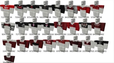 Roblox Shirt Id, Code Brookhaven, Brookhaven Codes, Emo Fits, Red And Black Outfits, Red Striped Shirt, Bloxburg Decals Codes Wallpaper, Red And Black Shirt, Coding Shirts