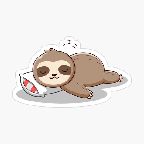 Sloth Drawings, Sleep Stickers, Sleeping Sticker, Cartoon Sleeping, Sloth Drawing, Sloth Cartoon, Good Notes, Aesthetic Stickers, Theme Design