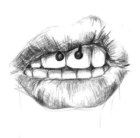 Lips Pencil, Black And White, White, Black