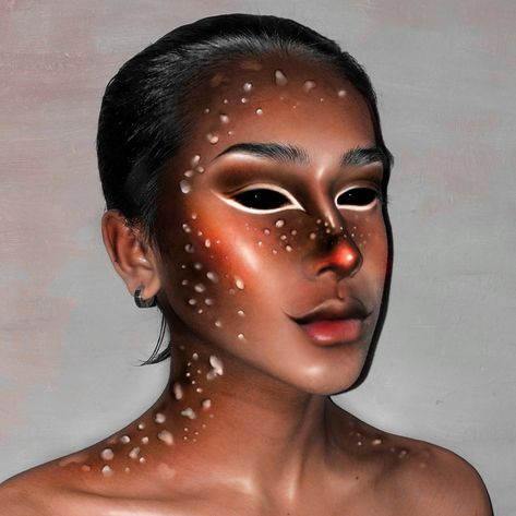 Reindeer Makeup, Seasonal Makeup, Deer Makeup, Dope Makeup, Inspired Makeup, Christmas Makeup, Face Art, Carnival Face Paint, Reindeer