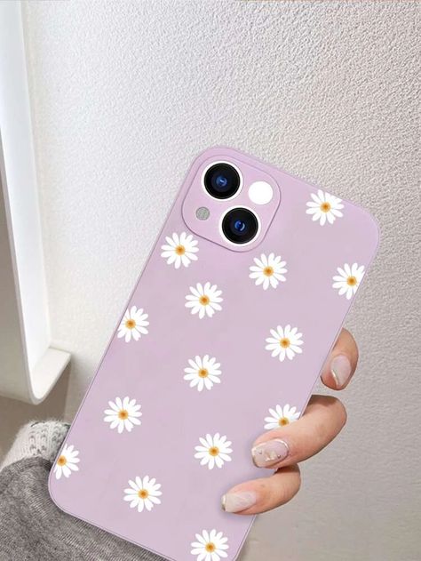 Daisy Print Phone Case | SHEIN USA Iphone 13 Flower Case, Diy Flower Phone Case, Hand Painted Phone Case, Phone Case With Strap, Painted Phone Case, Daisy Phone Case, Marble Iphone Wallpaper, Phone Case Diy Paint, Diy Phone Case Design