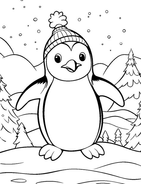 Relaxing Aesthetic, Aesthetic Page, Penguin Pictures, Penguin Coloring Pages, Penguin Coloring, Penguin Drawing, Frog Coloring Pages, Kawaii Penguin, Free Coloring Sheets