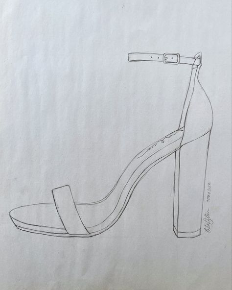 Practicing measuring and proportion using a scale tool by drawing a still life of a high heel shoe. Sketched on 18in x 24in newsprint paper. Heel Sketch, Sketch Shoes, Drawing Heels, Heel Drawing, Shoe Sketches Drawings, Heels Sketch, How To Draw High Heels, High Heel Drawing, High Heels Drawing Angles