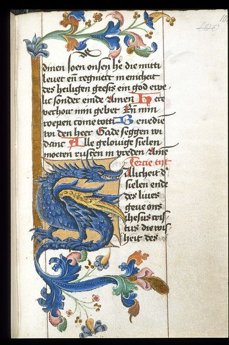 Book of Hours made in the Netherlands or Germany, c.1463-76. Medieval Love, Medieval Dragon, Illustrated Manuscript, Medieval Books, Medieval Life, Ancient Books, Book Of Hours, Medieval Manuscript, Illuminated Manuscripts