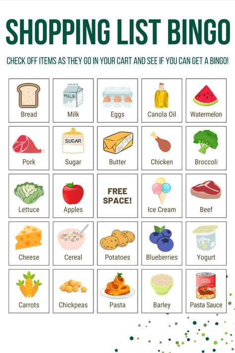 If you’re looking for a fun way to keep your kids entertained while you’re grocery shopping, look no further! Try this printable grocery store bingo game. Download and print the card below and remember to bring it with you the next time you go grocery shopping. Have your kids find all the items on the card then complete the Farm to Grocery matching activity! Grocery Items Images, Preschool Grocery Store Activities, Supermarket Activities Preschool, Grocery Store Preschool Activities, Shopping Games For Kids, Motif Henna, Grocery Games, Kids Grocery Store, Shopping Activities