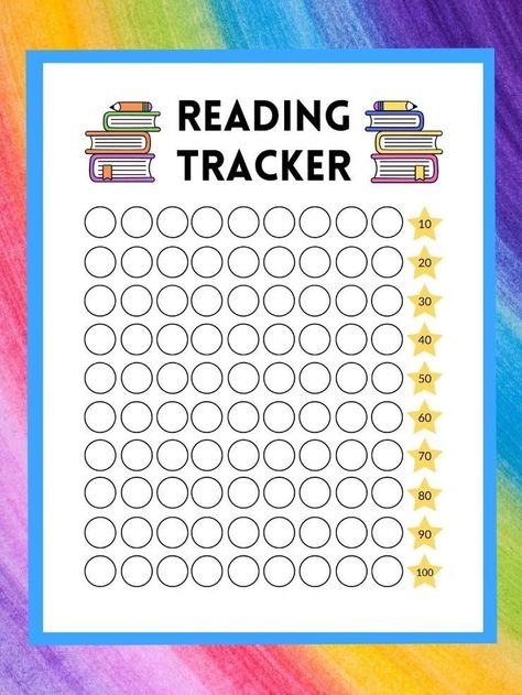 100 Books Reading Tracker, Reading Charts For Kids Printable, Book Tracker Template, Summer Reading Chart, Printable Potty Chart, 1000 Books Before Kindergarten, 100 Book Challenge, Reading Rewards, Reading Log Printable