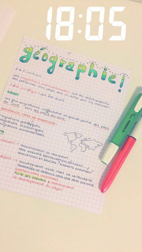 Idée de fiche de revision pour la géographie#sheet#study #aesthetic#diy Revision Planner, School Organisation, Aesthetic Diy, Grid Journals, School Organization Notes, Pen Pal Letters, Notes Organization, Bullet Journal Mood, Nice Handwriting