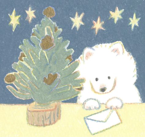 Samoyed Drawing, Tsutaya Bookstore, Bookstore, On Twitter, Twitter, Christmas, On Instagram, White, Instagram