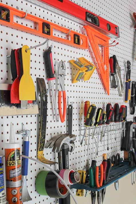 Metal Pegboards 4PC, Pegboard Wall Organizer, Black Peg Boards for Walls, Ideal Tool Organizer for Garage, Craft Room, Workshop, Kitchen Holiday Organization Storage, Pegboard Garage, Pegboard Wall, Garage Organization Systems, Garage Organizer, Garage Storage Inspiration, Plan Garage, Peg Boards, Garage Organization Tips