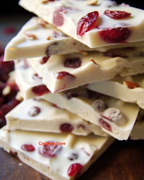 This is my mama's famous Christmas bark for the holidays. It's unlike the usual stuff, and only 3 ingredients Traditional Holiday Recipes, Christmas Bark, Cranberry White Chocolate, White Chocolate Bark, Xmas Treats, Candy Bark, Festive Desserts, White Chocolate Cranberry, Candy Recipes Homemade