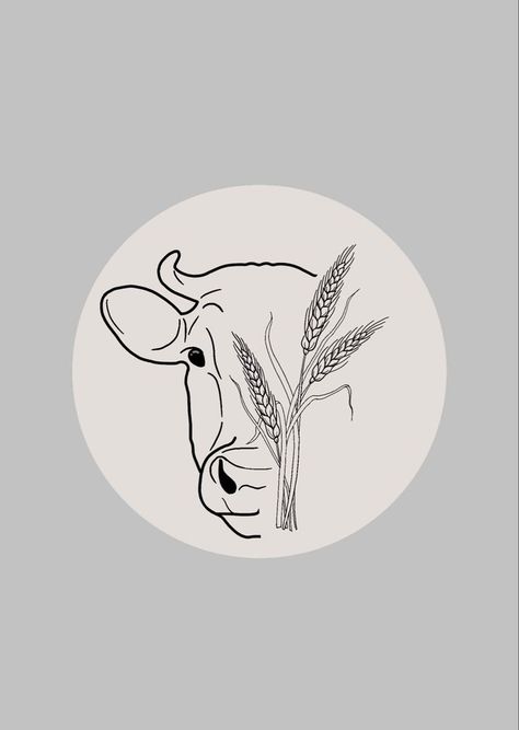 Angus Cow Tattoo, Farm Logos Ideas, Cow Tattoo Minimalist, Minimalist Cow Tattoo, Agro Desenho, Farmer Tattoo Ideas, Cow Outline Tattoo, Farmer Tattoo, Farm Logo Inspiration