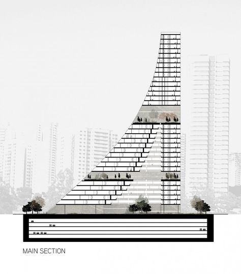 Piratininga São Paulo High-Rise Housing Proposal / OODA High Rise Facade, High Rise Hotel Architecture, High Rise Building Concept, Modern Architecture Building, Residential Building Design, Facade Architecture Design, Conceptual Architecture, Tower Design, Mix Use Building