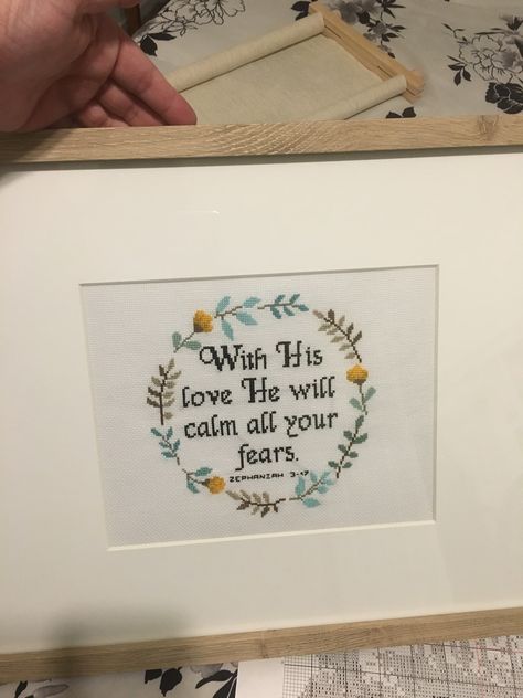 Cross Stitch Bible Verse Pattern, Bible Verse Cross Stitch Patterns, Bible Cross Stitch, Bible Verse Cross Stitch, Embroidered Quotes, Embroidery Clock, Bible Verse Embroidery, 123 Stitch, Christian Cross Stitch Patterns