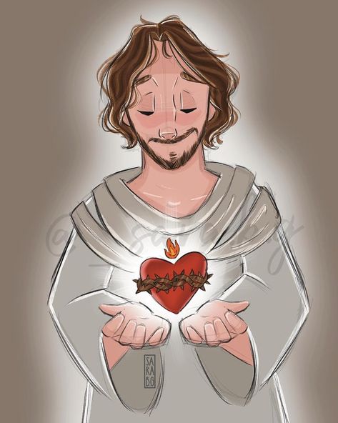 Jesús nos ofrece su Sagrado Corazón ♥️ Cute Wolf Drawings, Jesus Praying, Bible Illustrations, Wolf Drawing, Pictures Of Jesus Christ, Jesus Bible, Jesus Images, Jesus Art, Jesus Is Lord