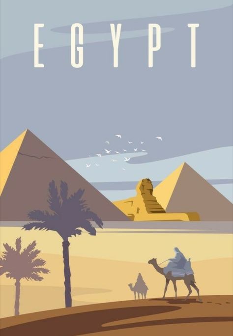 Egyptian Poster, Egypt Poster, Pyramids Egypt, Wanderlust Decor, Retro Travel Poster, Egypt Art, Egypt Travel, Conceptual Photography, Beautiful Dark Art