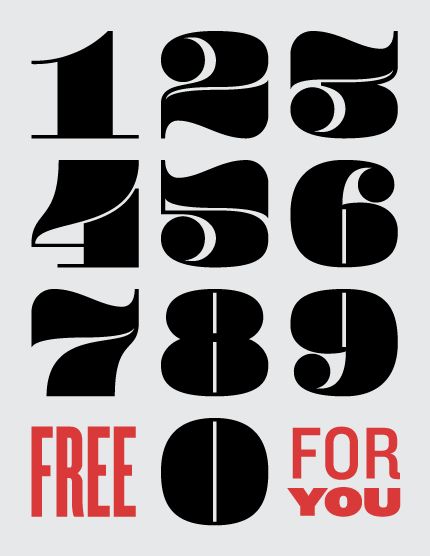 Freebie: Pompadour, a set of Fat Face numerals from Andy Mangold, free to download as eps. Numbers Typography, Blog Font, Best Typography, Number Fonts, Graphic Design Collection, Sign Writing, Numbers Font, Typography Letters, Pompadour