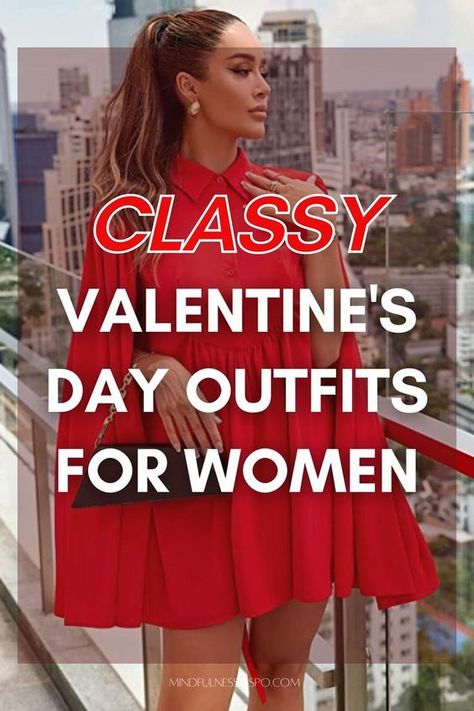 19 classy Valentines Day outfits for women: dressy casual date night outfit ideas to look stunning. Valentines Day outfit inspo | Galentines outfit idea | Red dress outfit night classy | Valentines dinner outfit | Cute outfits for Valentine's Day Valentines Outfit Date, Valentine Dinner Date Outfit, Valentines Lunch Outfit, Romantic Valentines Outfits, Valentine's Date Night Outfit, Red Valentines Outfit Ideas, Valentines Outfits Date Night, Valentine’s Day Date Outfits For Women, Galentine Party Outfit Ideas