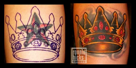 cover-up tattoo ( nautical star / crown ) by ronnie hicks, via Flickr Nautical Star Cover Up Tattoo, Nautical Star Tattoo, Nautical Star Tattoos, Coverup Tattoo, Star Crown, Nautical Star, Star Tattoo, Tattoo Cover Up, Up Tattoo