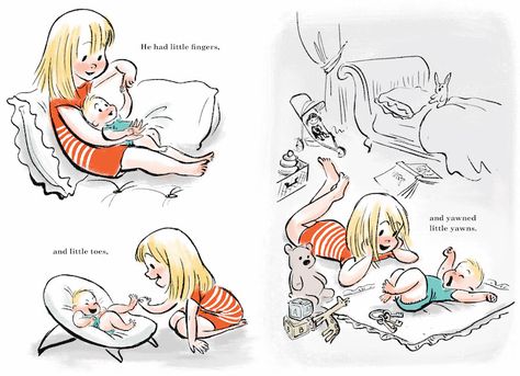 Little Big Girl by Claire Keane: A sweet gift for a new big sister. Big Sister Illustration, Claire Keane, New Big Sister, Winter Illustrations, Parenting Comics, Animation Inspiration, Motherhood Funny, Winter Illustration, Love For Her