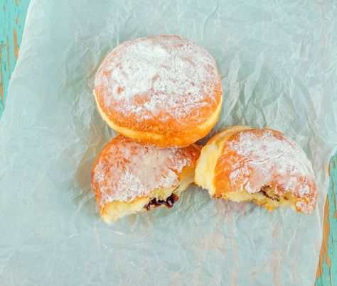 Traditional chanukkah jelly donut baked, not fried! - Baked Sufganiyot (Jelly Doughnuts) Sufganiyot Recipe Easy, Hannukah Desserts, Donut Baked, Jelly Donut, Doughnuts Recipe, Jelly Doughnuts, Hanukkah Food, Donut Dessert, Doughnut Recipe