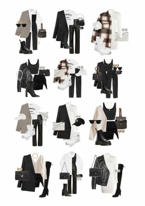 Capsule Wardrobe Blouses, Streetwear Fashion Capsule Wardrobe, Fall Capsule Wardrobe 2023 Black Women, Capsule Wardrobe Streetwear, School Fashion Outfits, Black Outfit Party, Autumn Capsule Wardrobe, Chic Capsule Wardrobe, Mode Turban