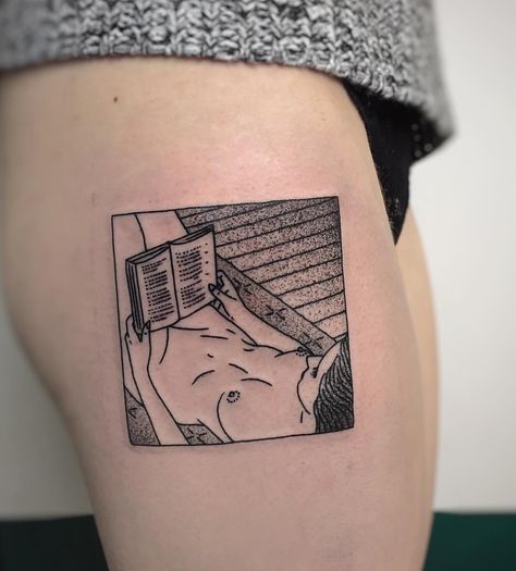 CHARLEY GERARDIN Square Tattoo, Tato Lengan, Cute Small Tattoos, Book Tattoo, Great Tattoos, 문신 디자인, Skin Art, Blackwork Tattoo, Piercing Tattoo