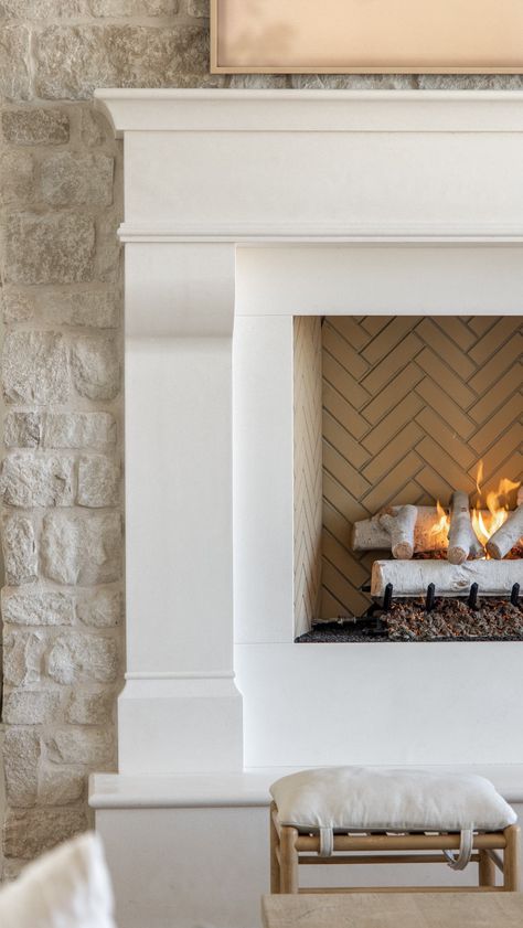 Brie - THE WARREN FARMHOUSE (@warren_farmhouse) • Instagram photos and videos Warren Farmhouse, Limewash Fireplace, Oversized Fireplace, Fireplace Insert Ideas, Lark Bunting, Modern European Home, Wood Burning Fireplaces, Transitional Fireplace, Basement Fireplace