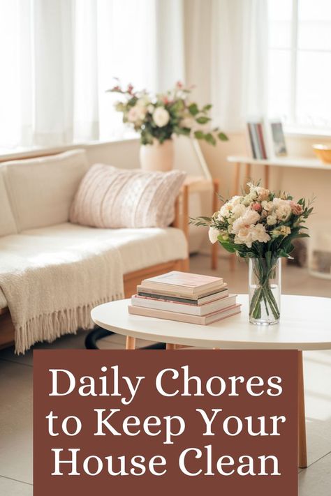 Discover simple daily chores to keep house clean and organized without overwhelming your schedule. How To Clean Your Home, How To Keep House Clean, How Often To Clean Things Home, Keep House Clean, Life Hacks For Home, Cleaning Habits, Keep Your House Clean, Natural Cleaning Solutions, Easy Diy Hacks