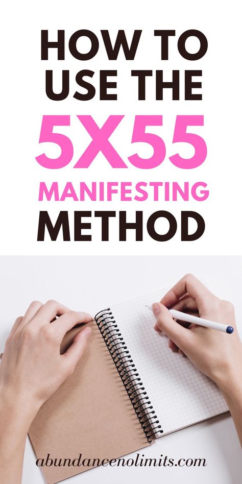 How to use 5x55 Manifesting method to manifest anything in your life. Learn law of attraction techniques for beginners. #lawofattraction #manifestation #5x55manifest 55×5 Manifestation Method, 77×7 Manifestation Method, 5x55 Manifesting Method, How To Start Manifesting, 2 Cup Method Manifestation, Manifesting Exercises, Manifestation Exercises, Manifestation Prayer, Manifestation Methods