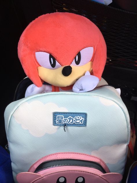 Knuckles Plush, Kirby Backpack, Sonic Plush, Sonic Funny, Sonic Fan Art, Kirby, Sonic The Hedgehog, Sonic, Fan Art