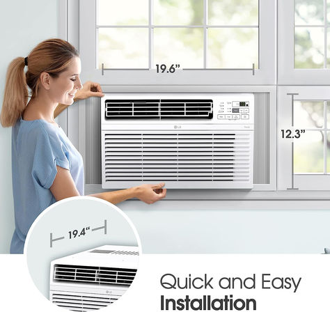 [Maximum Cooling] Cooling Coverage up to 450 Square ft. is ideal for cooling medium to large rooms with 10,000 BTU window air conditioner for 1 room or space [Easy Installation & Cleaning] This AC has a fixed chassis and installs easily in a double hung window with included EZ Mount installation kit; slide-out filter makes cleaning a breeze to keeps your unit running its best when cleaned every 30 days Room Ac, Air Conditioner Design, Wall Air Conditioner, Window Ac Unit, Wall Insert, Window Air Conditioners, Fireplace Lighting, Bathtub Walls, Fire Pit Furniture