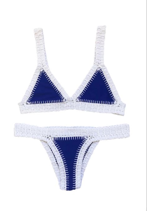 One One Swimwear, Pretty Bathing Suits, Cute Swim Suits, Blue Bathing Suits, Summer Outfits Blue, Triangl Bikinis, Summer Mediterranean, Salad Aesthetic, Preppy Swimsuit