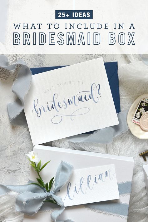 Bridesmaid Proposal Blue And White, Light Blue Bridesmaid Proposal, Bridesmaid Proposal Practical, Blue And White Bridesmaid Proposal, Dusty Blue Bridesmaid Proposal Boxes, Homemade Bridesmaid Gifts, Blue Bridesmaid Proposal Box Ideas, Coastal Bridesmaid Proposal, Bridesmaid Box Ideas