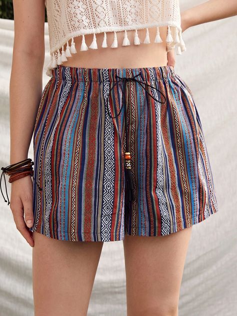 Hippie Summer Outfits, Cute Airport Outfit, Boho Summer Outfits, Chic Summer Outfits, Boho Chic Outfits, Women Shorts, Overall Dress, Shein Style, Lookbook Outfits