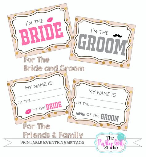 Engagement Party Name Tags, Family Printables, Party Names, Engagement Party Wedding, Name Tags, Name Tag, Engagement Party, Wedding Engagement, Bridal Shower