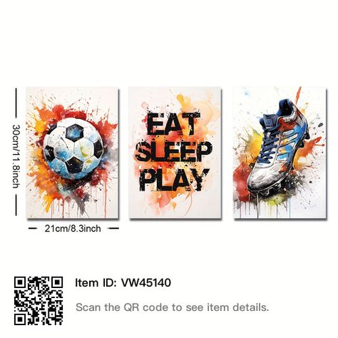 Football Paintings, Football Prints, Soccer Wall Art, Graffiti Pictures, Art Football, Football Wall Art, Bedroom Games, Playroom Wall Decor, Football Wall