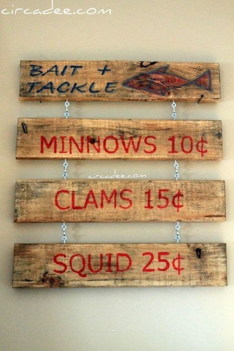 Fishing Bedroom, Fishing Cabin Decor, Fish Sign, Cabin Decorating, Fishing Cabin, Fishing Room, Barn Wood Crafts, Activities Ideas, Fishing Signs