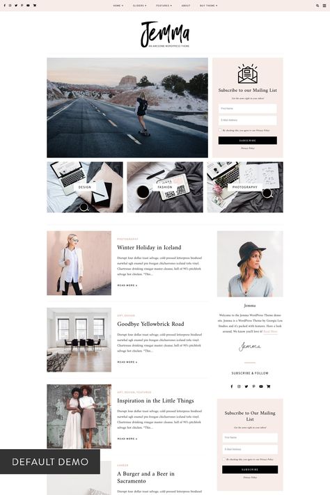 Feminine Blog Design, Blog Template Design, Mise En Page Web, 블로그 디자인, Blog Layout Design, Blog Website Design, Blog Wordpress, Theme Template, Blog Themes Wordpress