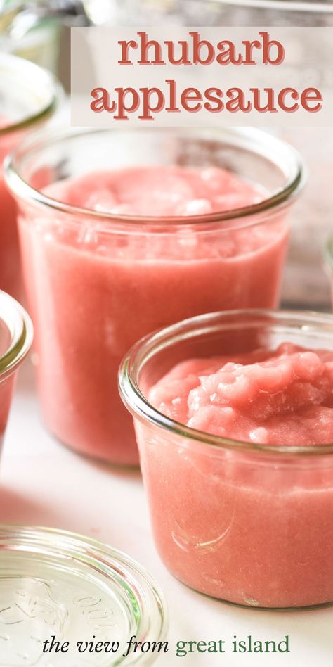 Rhubarb Applesauce Rhubarb Applesauce, Preserves Recipes, Rhubarb Recipes Pie, Rhubarb Sauce, Island Recipes, Applesauce Recipe, Alternative Sweeteners, Meals Of The Day, Apple Sauce Recipes