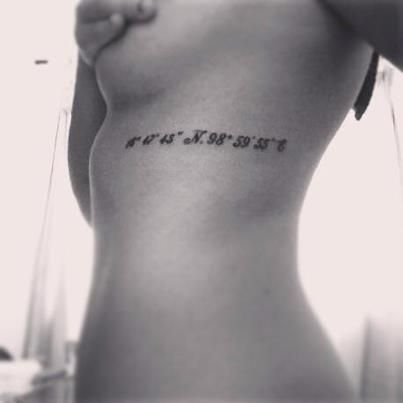 placement // coordinates Coordinates Tattoo, Rib Tattoo, Tattoo Quotes, Tatting, Tattoos