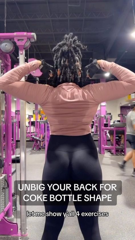 Here are 4 exercises that have been helping me unbig my back & start to shape my “coke bottle” figure! 𝐒𝐀𝐕𝐄 𝐓𝐇𝐈𝐒 for your next workout! ⁣ ⁣ ⁣ ⁣ ⁣ ��⁣ ⁣ ⁣ ⁣ ⁣ #unbigyourback #backexercise #backworkout #cokebottleshape #summerbody #gymgirl #fatloss #weightloss #backfat | Triniti Johnson | Nicki Minaj · Barbie World (with Aqua) [From Barbie The Album] Coke Bottle Shape Workout, Unbig My Back Workouts, Exercise Machines, Nicki Minaj Barbie, Coke Bottle, Dumbbell Workout, Back Exercises, Summer Body, Flexibility Workout