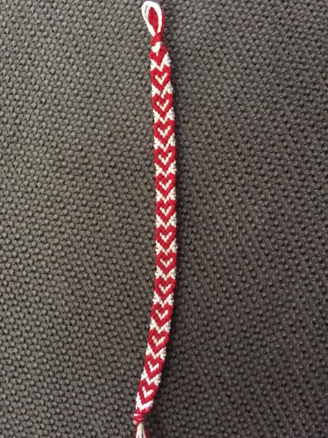 red and white heart friendship bracelet Heart Bracelet Yarn, Heart Crochet Bracelet, Red And White Friendship Bracelet, Valentine’s Day Friendship Bracelet, Heart Yarn Bracelet, Red Heart Friendship Bracelet, Heart Chevron Bracelet, Valentines Friendship Bracelets, Red And White Bracelets