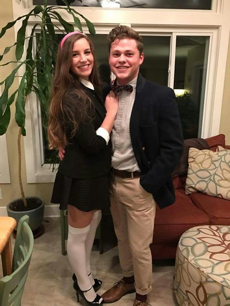 Chuck and Blair Halloween costume Blair And Chuck Halloween Costumes, Chuck And Blair Halloween Costumes, Blair And Chuck Costume, Chuck And Blair Costume, Blair Halloween Costume, Purim Ideas, Duo Costumes, Chuck And Blair, Halloween Coustumes