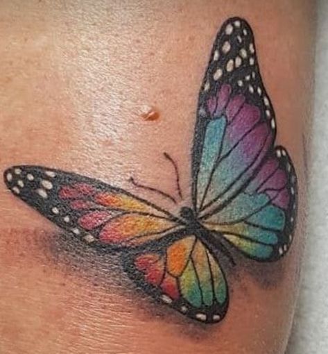 Rainbow Butterfly Tattoo, Butterfly Notes, Rainbow Butterfly, Butterfly Tattoo, Leaf Tattoos, Jesus Fish, Maple Leaf Tattoo, Fish Tattoos, Jesus Fish Tattoo