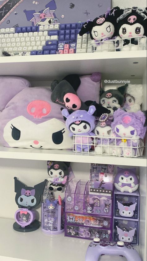 Kuromi Collection, Purple Setup, Kuromi Things, Kuromi Stuff, Kuromi Room, Hello Sticker, Money Wallpaper Iphone, Karakter Sanrio, Koci Humor