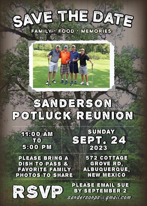 5x7 Family Reunion Invitation Template, Cousin Invite, or Family Potluck Invite that you are able to easily edit, print, and download immediately upon purchase! Family Reunion Save The Date Ideas, Family Reunion Invitation Ideas, Reunion Checklist, Family Reunion Save The Date, Family Barbeque, Family Reunion Invitations Templates, Potluck Invitation, Reunion Invitation, Family Reunion Invitations