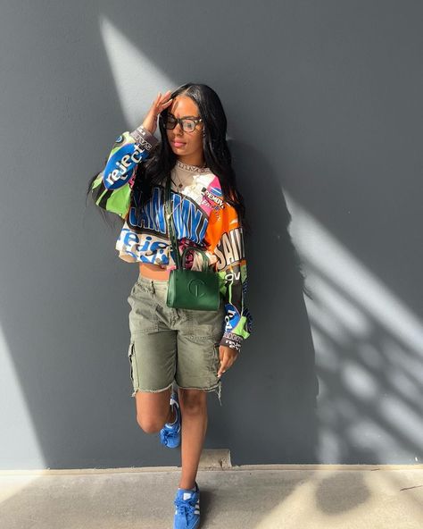 c ♛ | chrome heart my glasses like substitute teacher - veeze | Instagram Dj Fits, Outfits With Glasses, Chrome Hearts Outfit, Drip Outfits Women, Green Shoes Outfit, Blue Shoes Outfit, Hearts Outfit, Cute Travel Outfits, Drippy Outfit