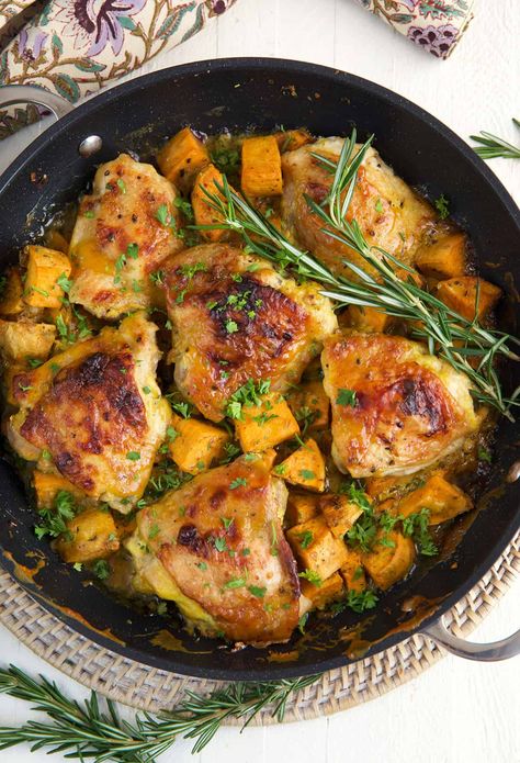 Honey Mustard Chicken Thighs Recipe Honey Mustard Chicken Thighs, Mustard Chicken Thighs, Homemade Italian Seasoning, Crispy Baked Chicken Thighs, Eat More Chicken, Sweet Potato Recipe, Chicken Thighs Recipe, Thighs Recipe, Easy Chicken Thigh Recipes