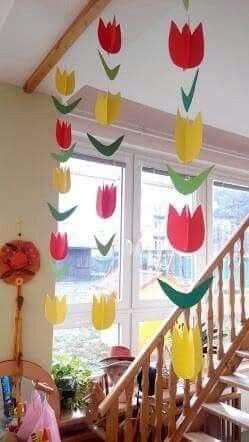 Spring School Decorations, Spring Classroom Decorations, Diy – Velikonoce, Crafts For Adults Paper, Kindergarten Decorations, Spring Classroom, Spring School, Spring Preschool, Crafts For Adults